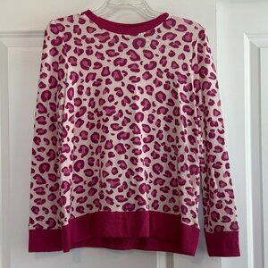 Gibsonlook Animal Print Pink & White Sweater Good Condition Size Medium